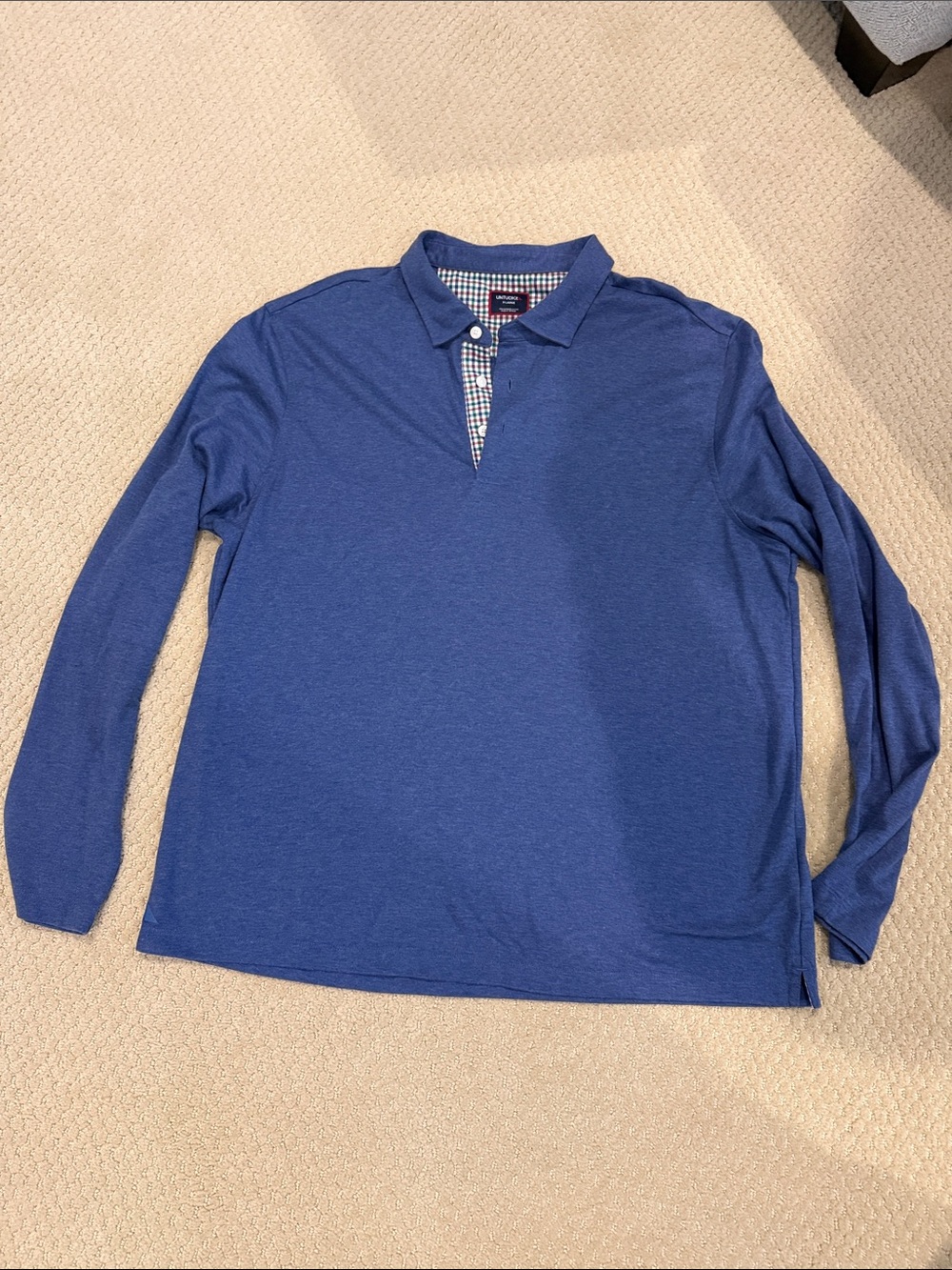 UNTUCKit Men's Long-Sleeve Polo in Royal Blue